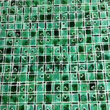 100% coton motif forme géométrique teinte de vert blanc