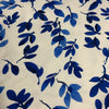 Jersey bambou Fleur bleu fond blanc - 41218
