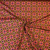 Jersey coton / élasthanne motif avec fleur rose vert - 2063914