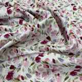 100% coton Douce fleur teinte de rose vert violet fond blanc - CA55190205