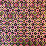 Jersey coton / élasthanne motif avec fleur rose vert - 2063914