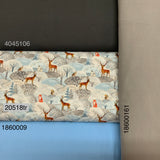 Jersey coton / élasthanne Chevreuil d’hiver fond gris et bleu pâle - 20518tr