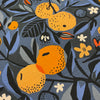 Canvas coton orange fond bleu - 108694